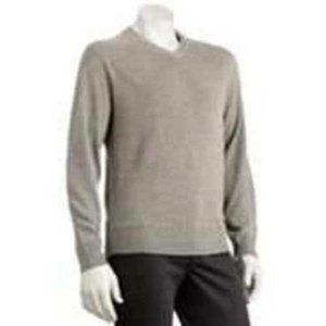 Dockers Sweater S Mens Beige V-neck Comfort Touch Long Sleeve Acrylic